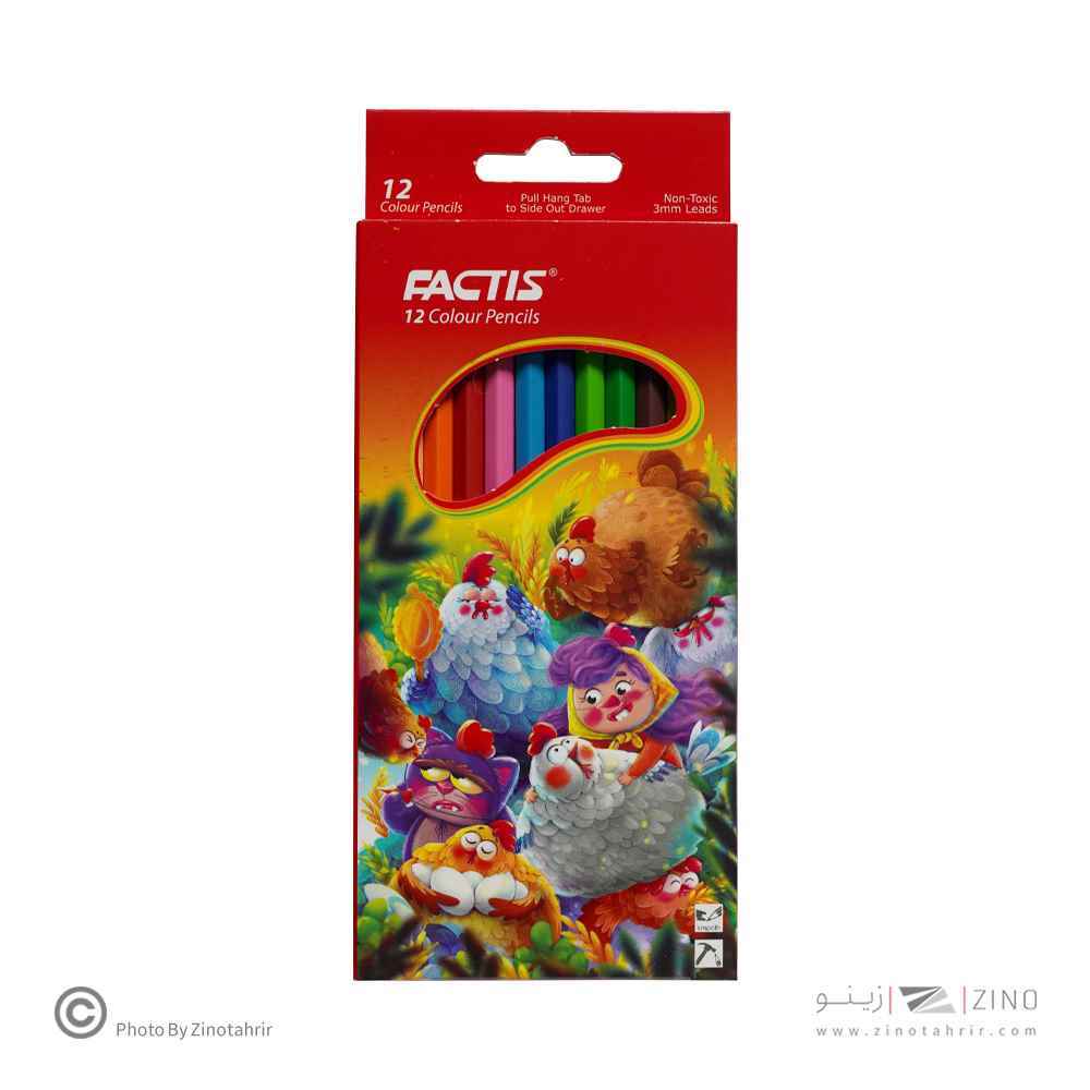 مدادرنگی12رنگ (شش گوش) جعبه مقوایی فکتیس