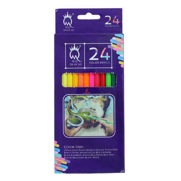 مداد رنگی 24رنگ جعبه مقوایی ام کیو