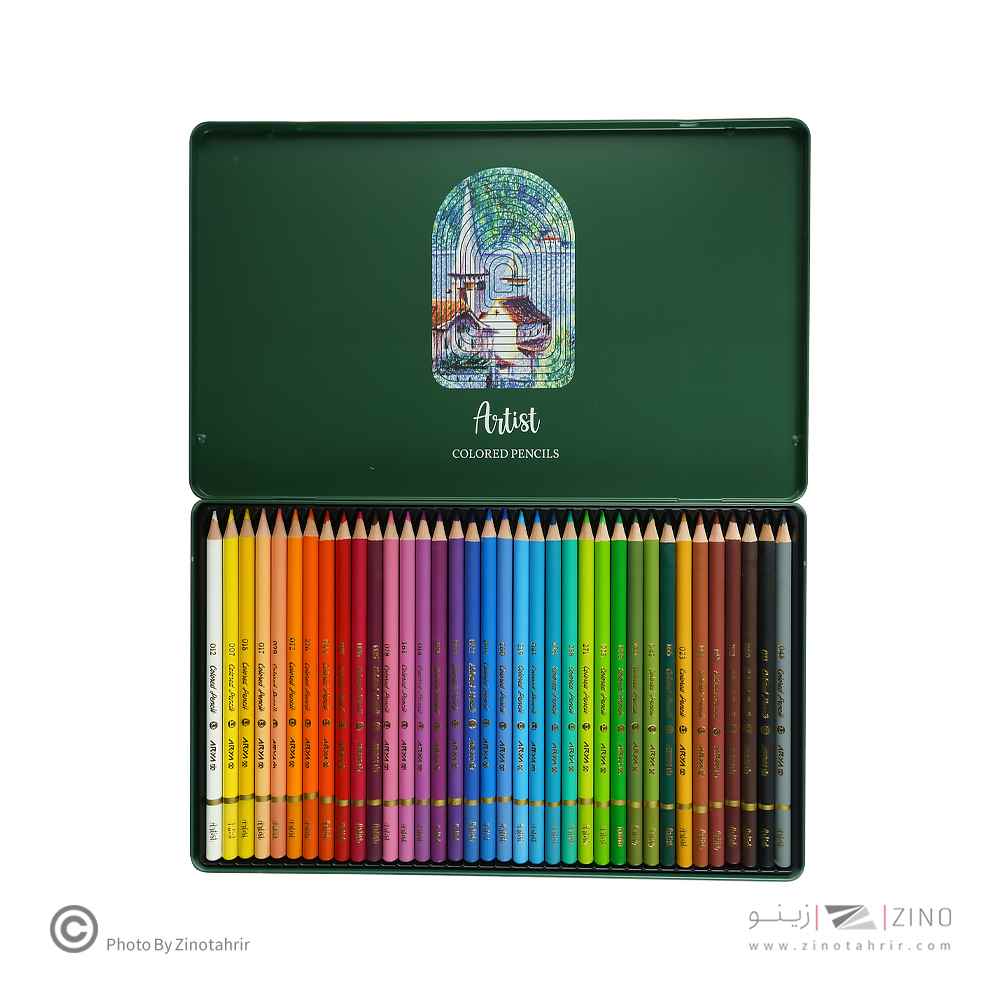 مداد رنگی36رنگ جعبه فلزی حرفه ای/ آرتیست آریا کد3903 /3932