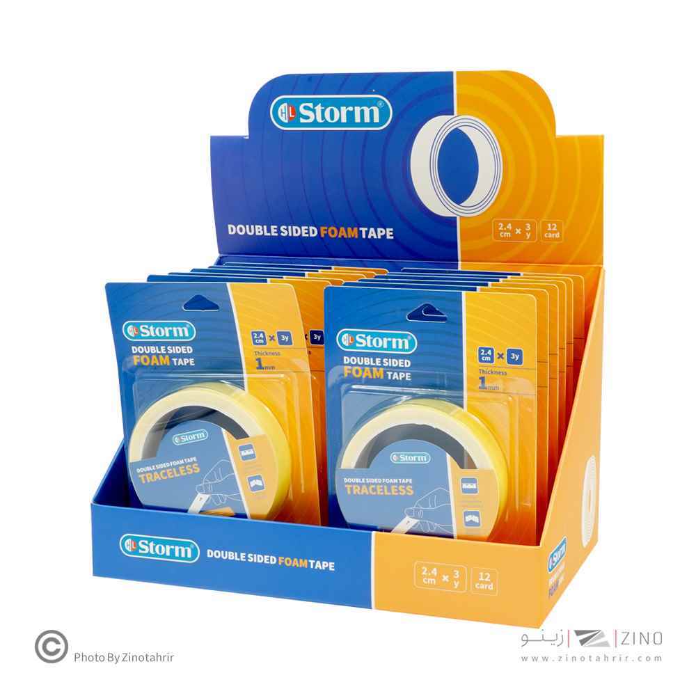 چسب دوطرفه1میل فوم2/4 سانت3یارد استورم کدHL-102338