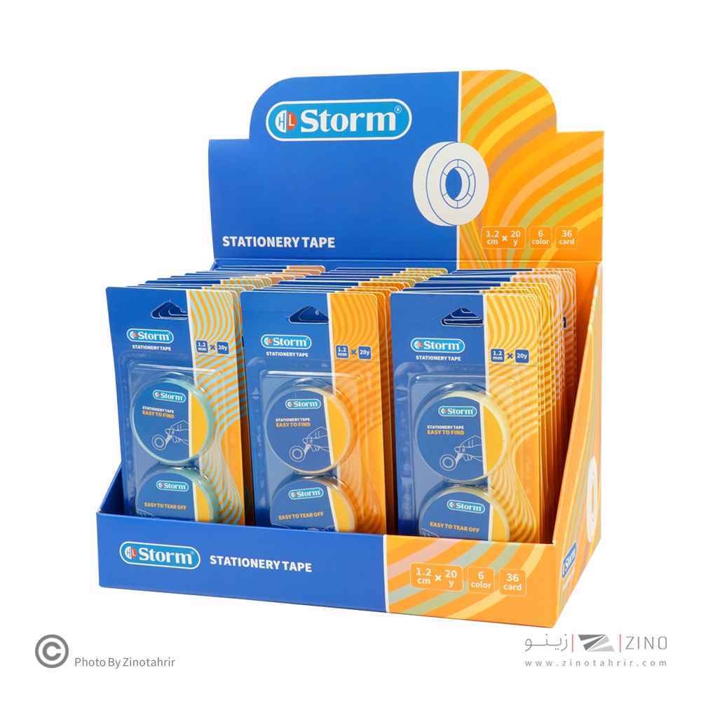 چسب نواری فانتزی رنگی1/2سانت 20یارد استورم کدHL-102527