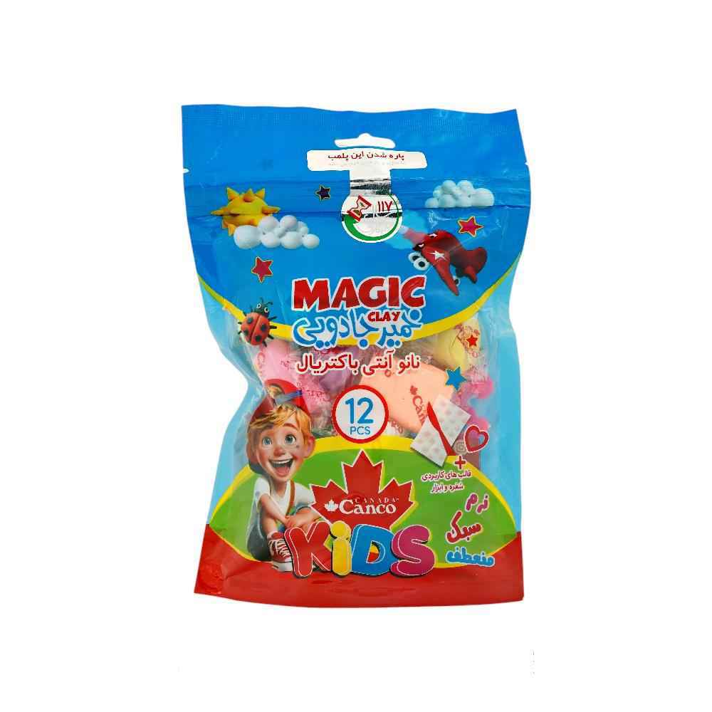 خمیربازی12رنگ جادویی(90گرم زیپ کیپ) آنتی باکتریال کنکو