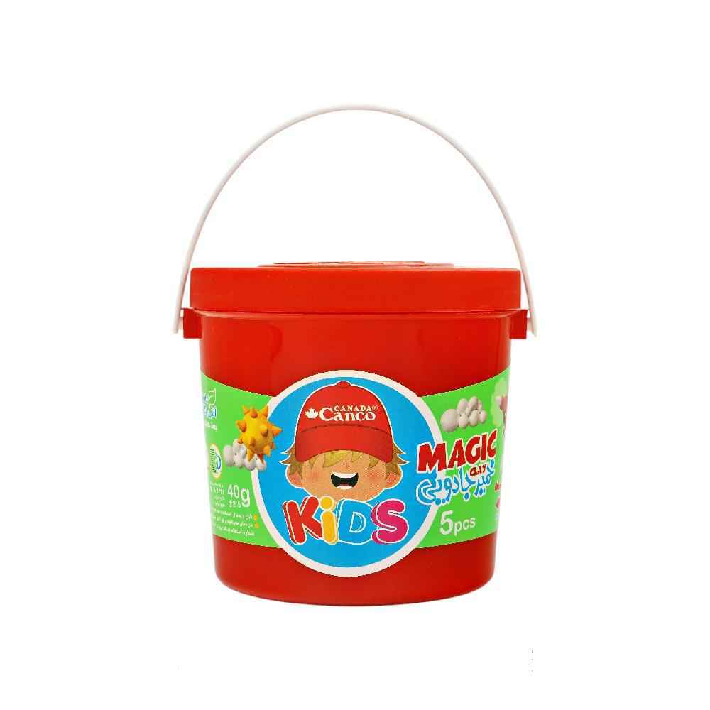 خمیربازی5رنگ جادویی(40گرم سطلی دسته دار) آنتی باکتریال کنکو