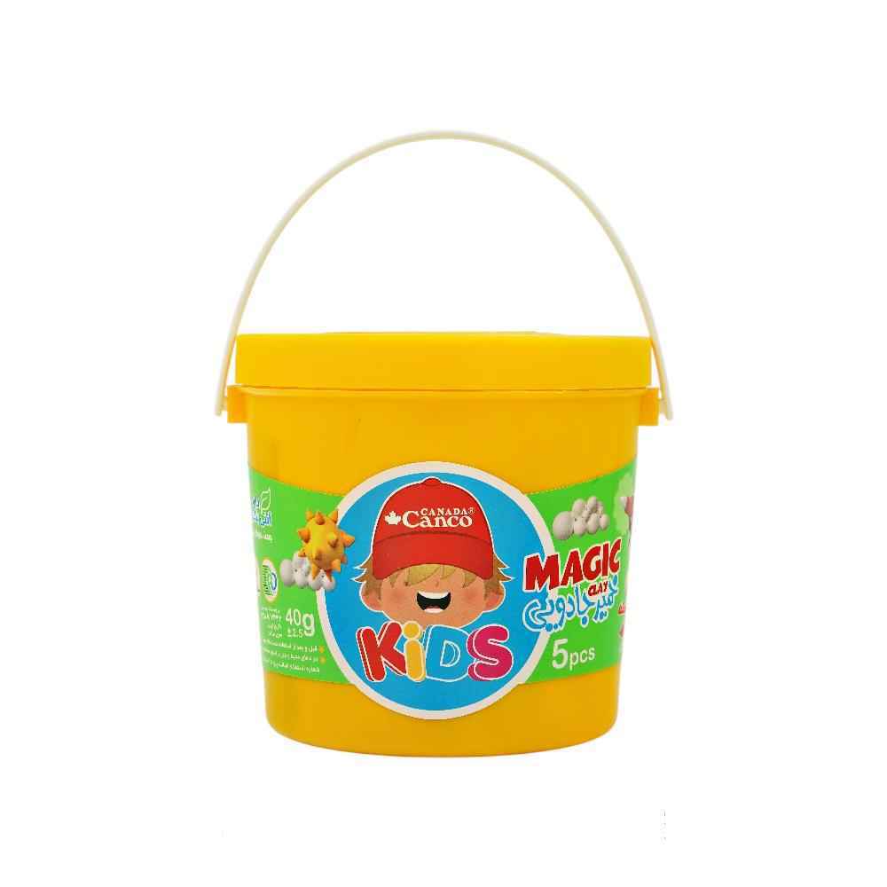 خمیربازی5رنگ جادویی(40گرم سطلی دسته دار) آنتی باکتریال کنکو