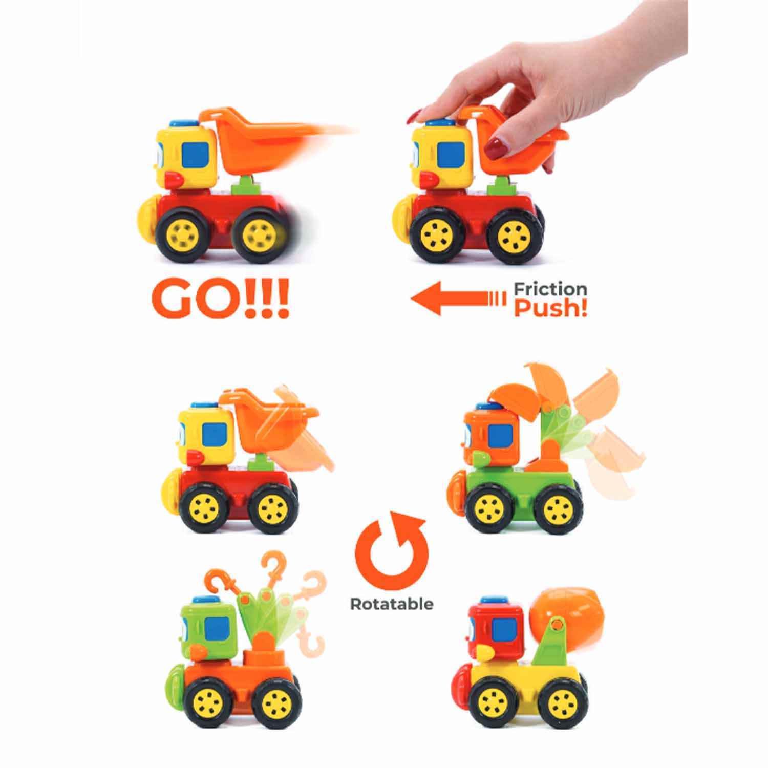 happy truck 8 pec in box تیریتی تویز کد93006ماشین راه سازی کششی