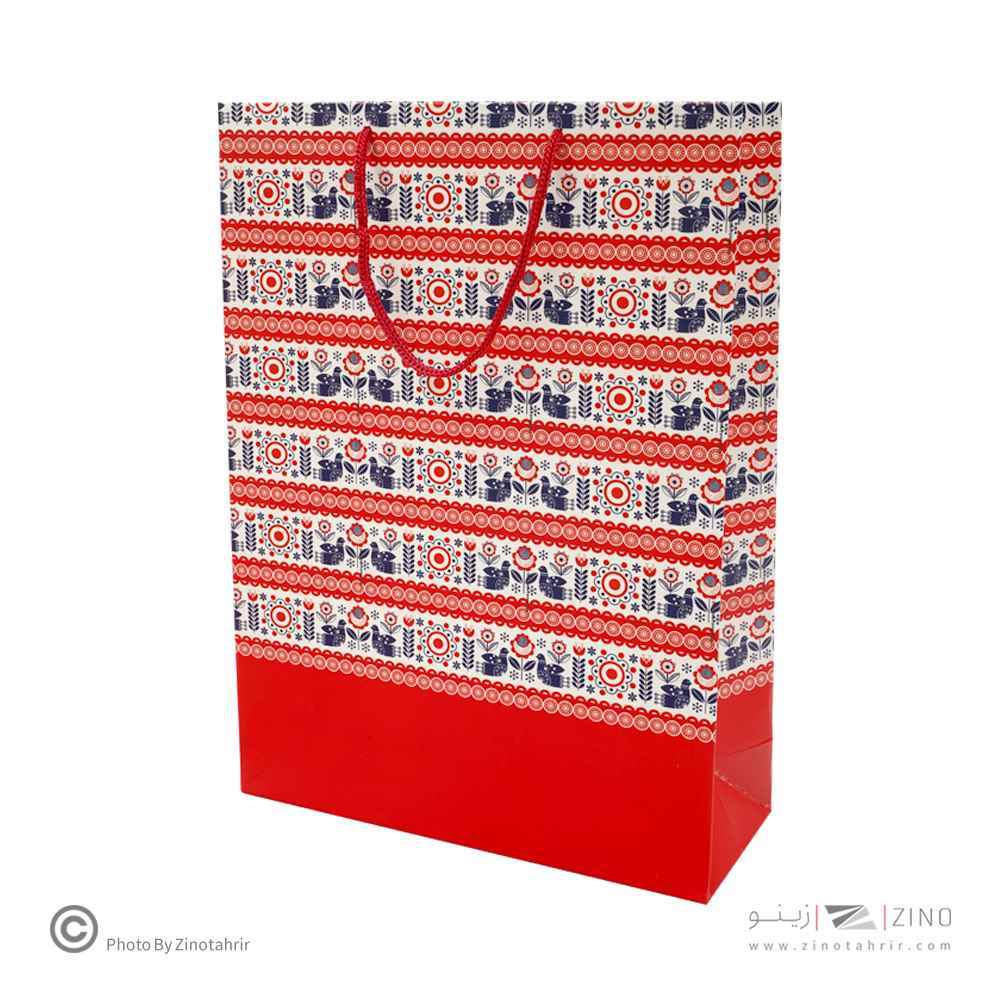 ساک دستی(کادویی)گلاسه طرح دار سایز3هیرمند پیپر24*33