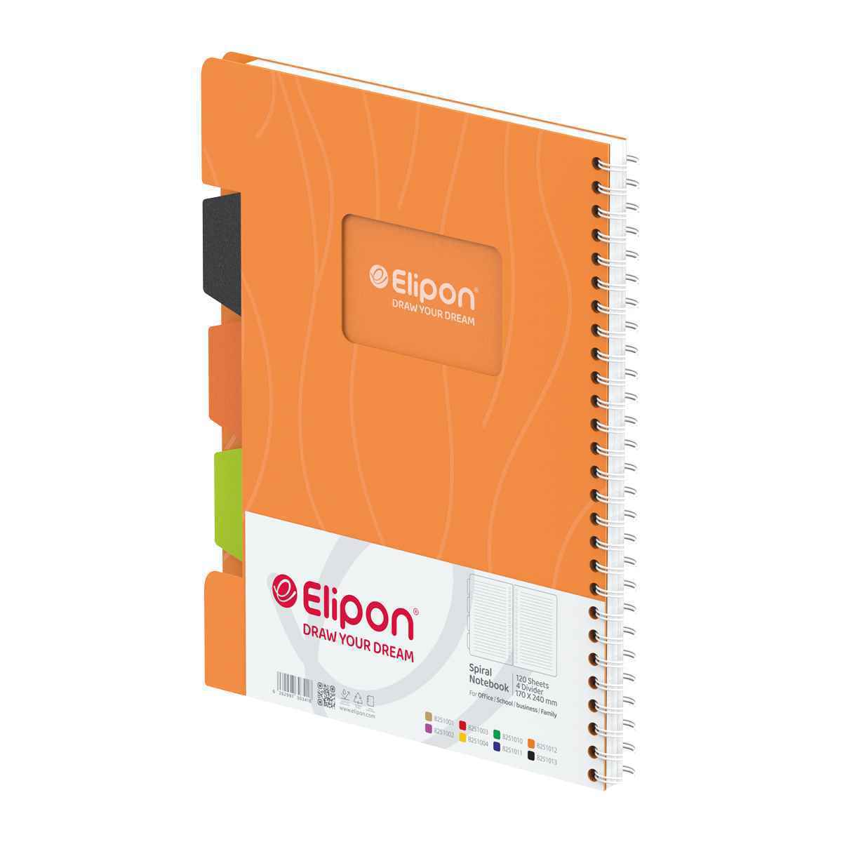 دفتر120برگ وزیری سیمی طلقی الیپون کد825