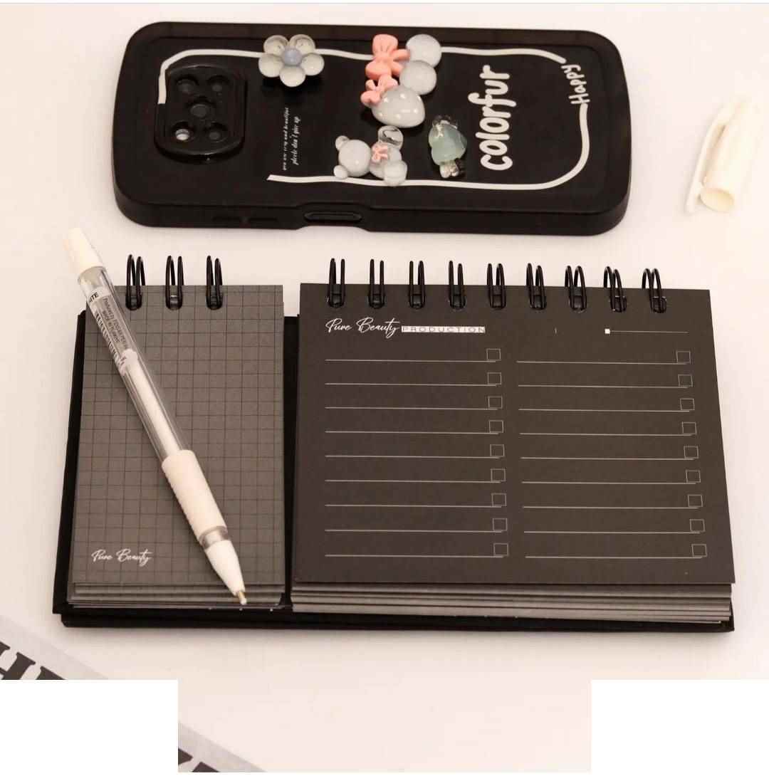 دفتریادداشت تودولیست (کاغذ مشکی) 2تکه 210*110 برگ سری پیور بیوتی کد70705
