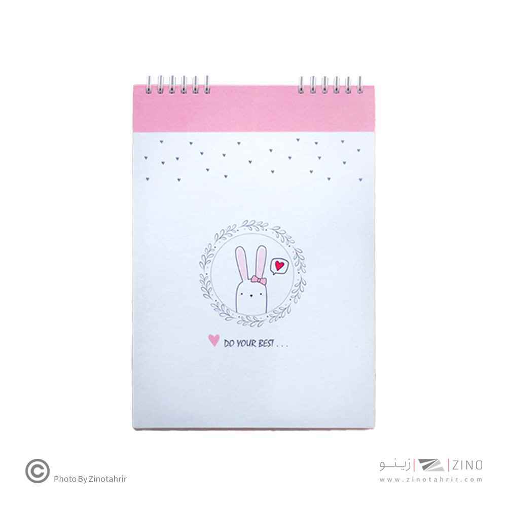 دفتر25برگی B5سایز175*250 کاغذسفیدآبرنگی خرگوشی برگ سری بانی استایل کد70801