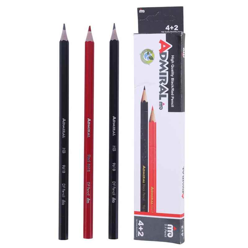 مداد مشکی و قرمز آدمیرال admiral 961b بسته 2-4 عددی