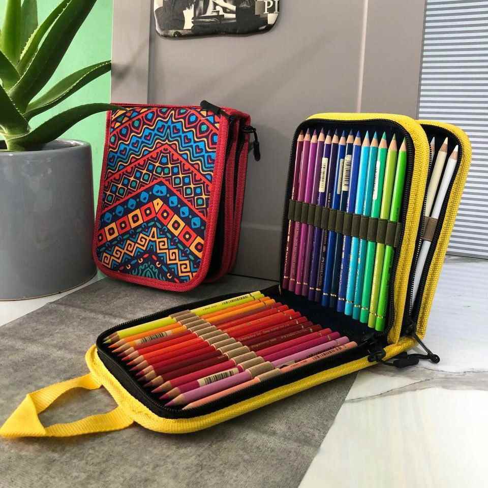 کیف مدادرنگی 60عددی دوزیپ سری V لوتو فقط کیف