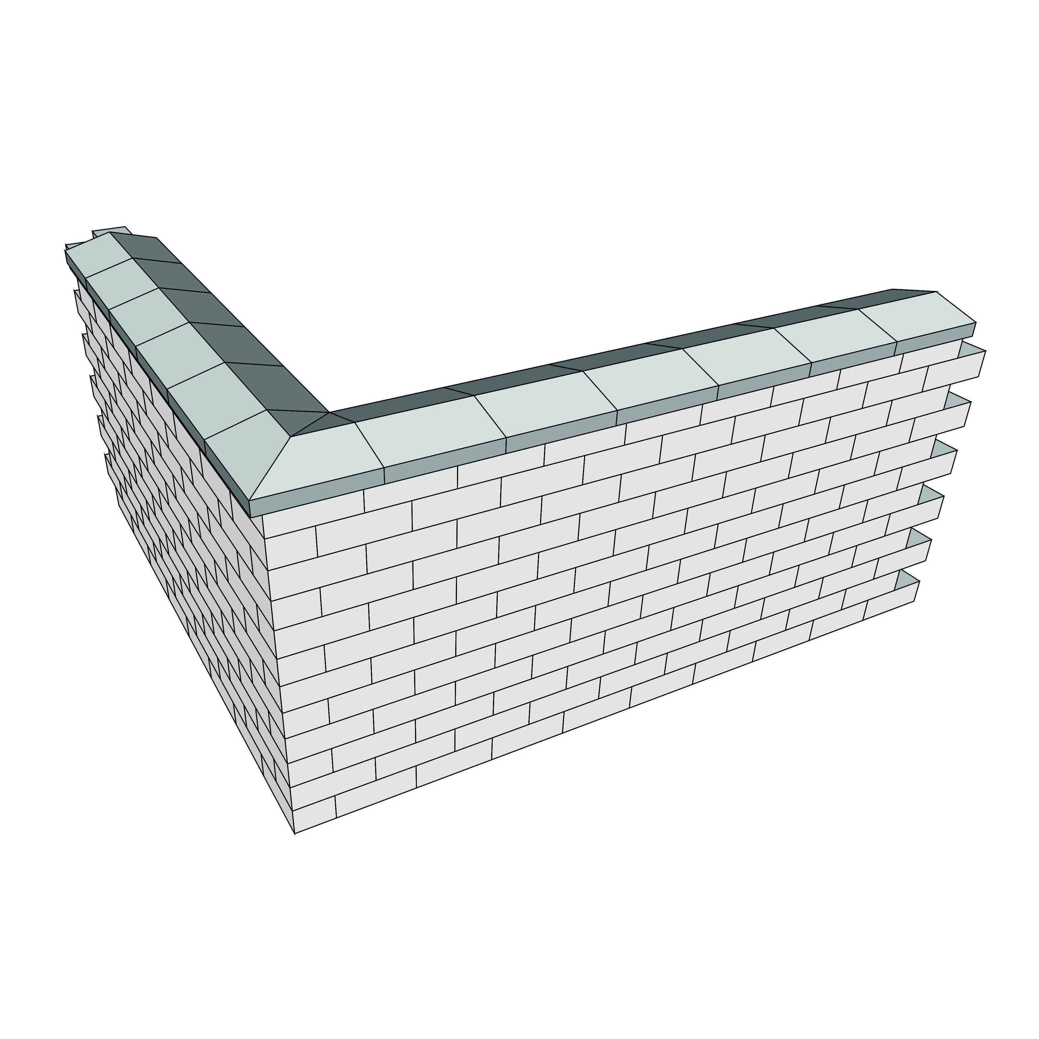 تاج دیواری وسرستون وکنج طوسی مقیاس1/12 تعداد50عددی اشل