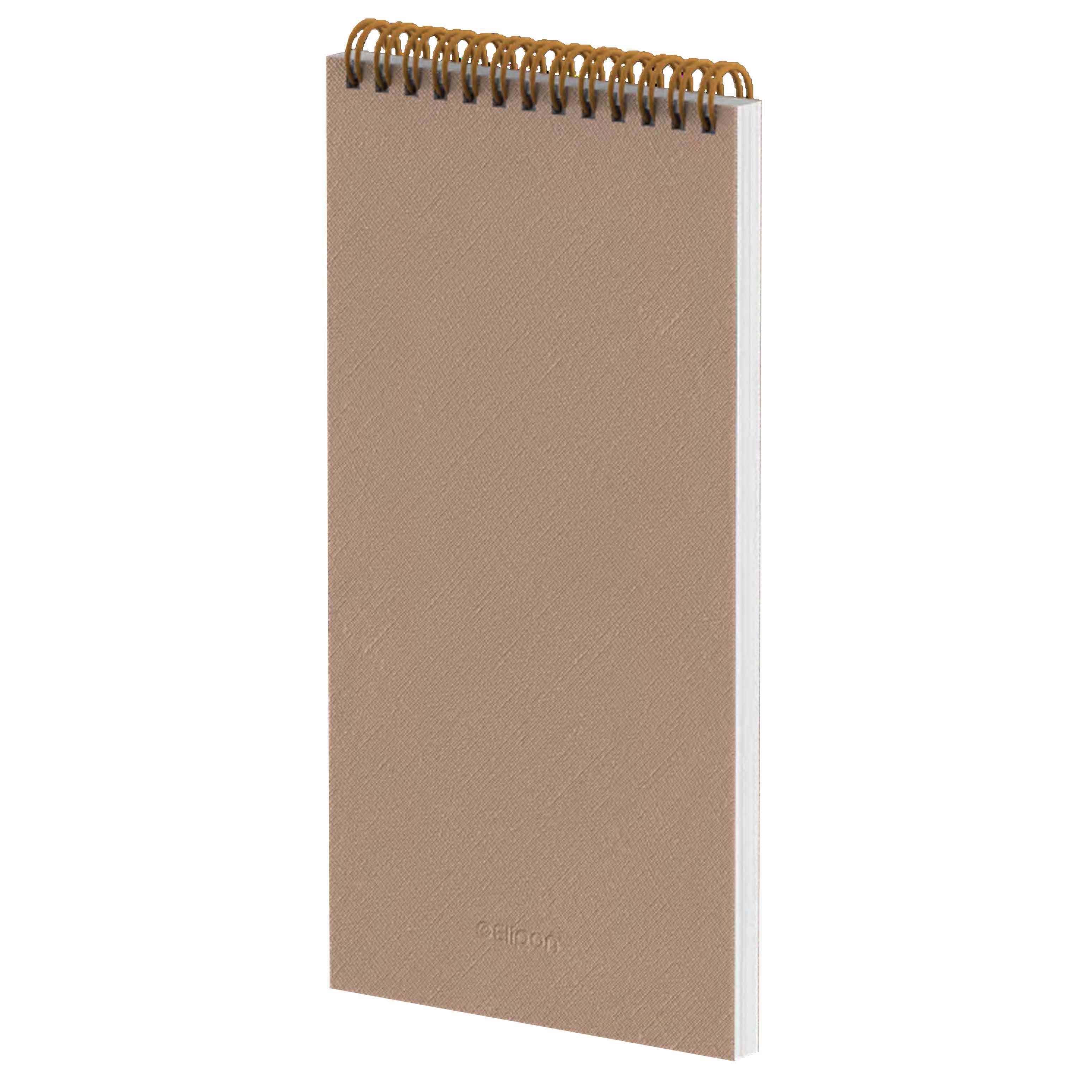 دفتریادداشت70برگ120*220خبرنگاری سیمی جلدچرم الیپون کد277