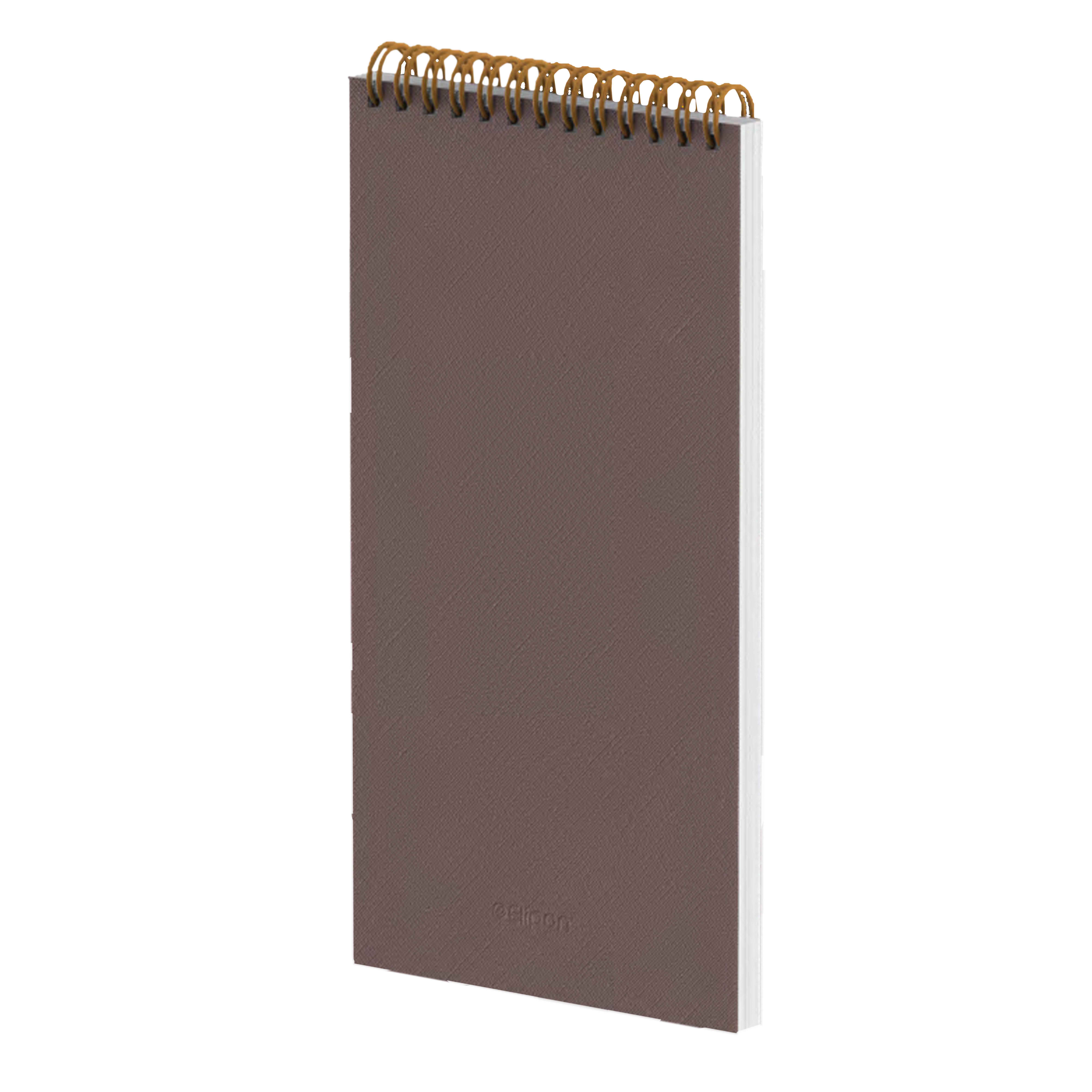 دفتریادداشت70برگ120*220خبرنگاری سیمی جلدچرم الیپون کد277
