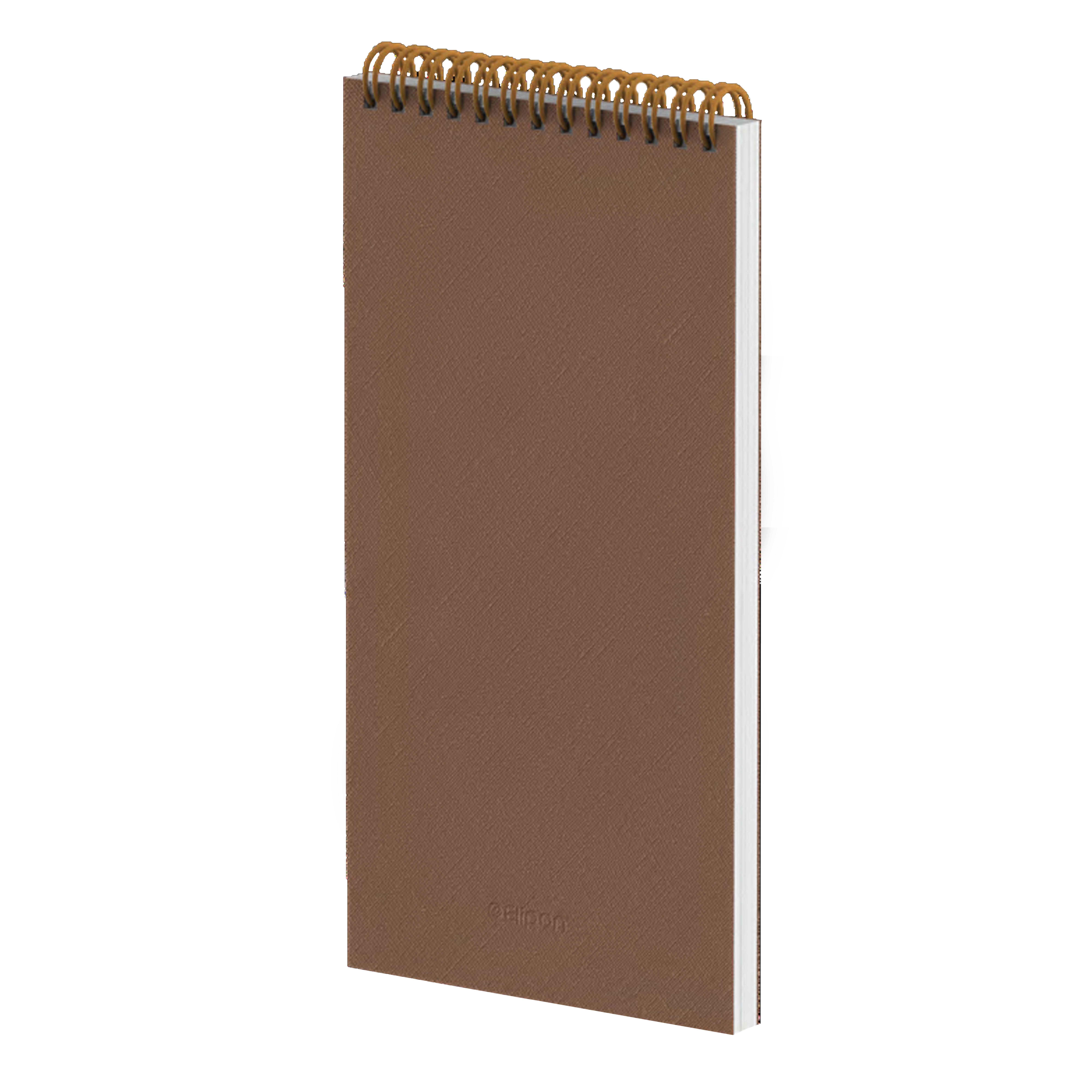 دفتریادداشت70برگ120*220خبرنگاری سیمی جلدچرم الیپون کد277