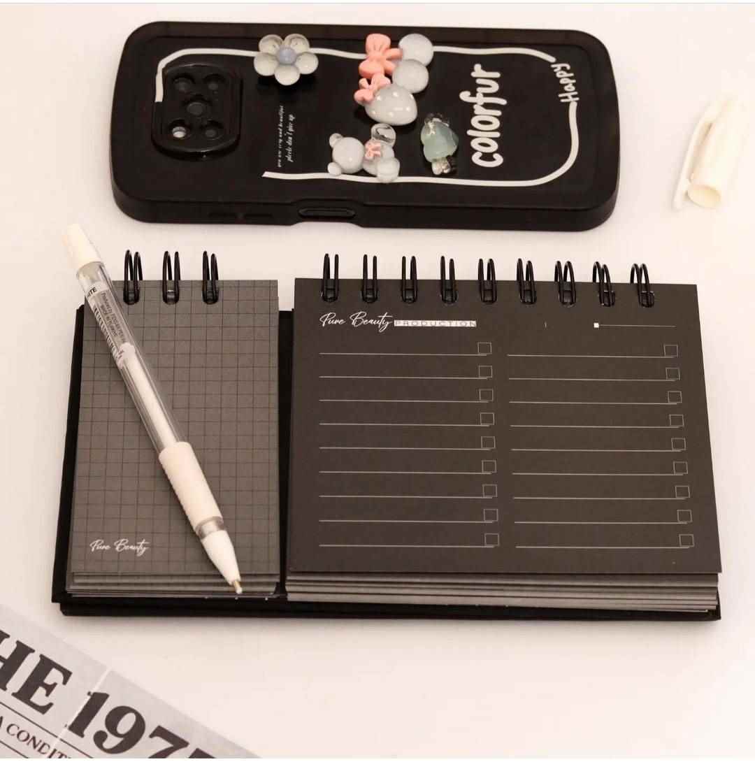دفتریادداشت تودولیست (کاغذ مشکی) 2تکه 210*110 برگ سری پیور بیوتی کد70705