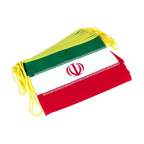 پرچم ایران مثلثی کوچک پارچه ای 14 عددی ریسه ای متفرقه بسته 10 ریسه ای